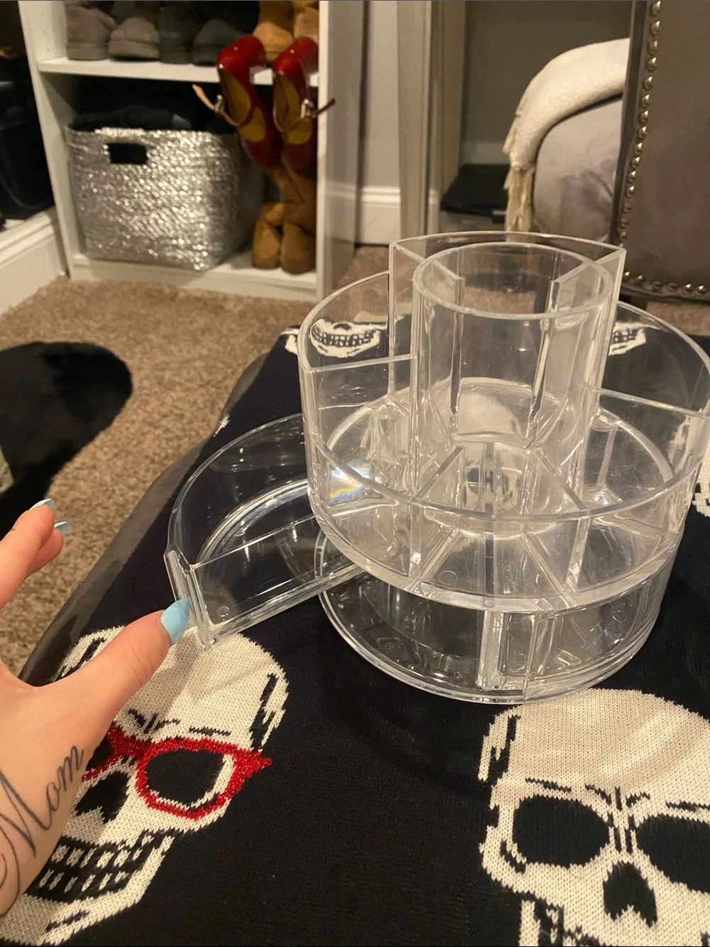Clear makeup vanity organizer